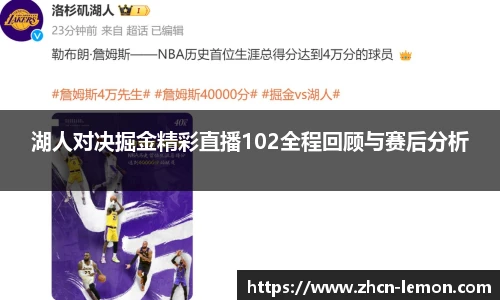 湖人对决掘金精彩直播102全程回顾与赛后分析